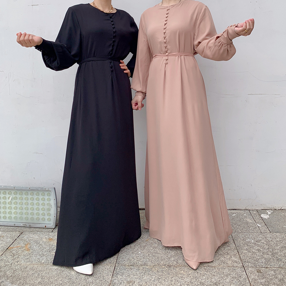 라마단 이드 무바라크 쉬폰 카프 탄 아바 야 두바이 터키 이슬람 파키스탄 이슬람 드레스 여성용 가운 Arabe Longue Djellaba Femme